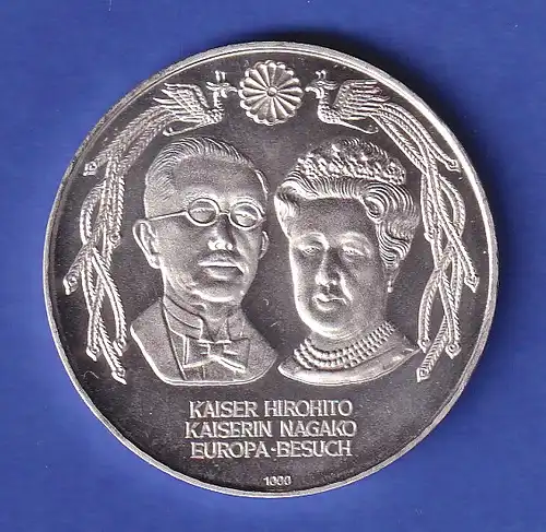 Silber-Medaille 1971 Kaiser Hirohito und Kaiserin Nagako Europabesuch