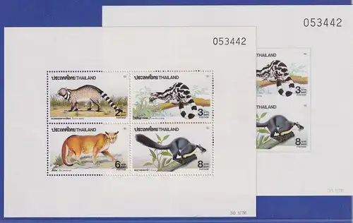 Thailand 1991 Wildtiere Mi.-Nr. Blocks 38 A und B postfrisch ** / MNH
