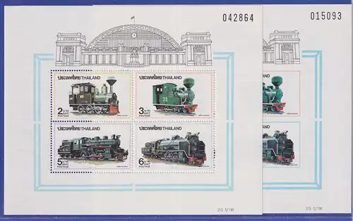 Thailand 1990 Eisenbahn Lokomotiven Mi-Nr. Blocks 28 A und B postfrisch ** / MNH