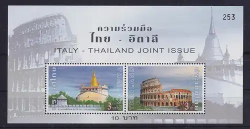 Thailand 2004 Freundschaft mit Italien Mi.-Nr. Block 179 postfrisch ** / MNH