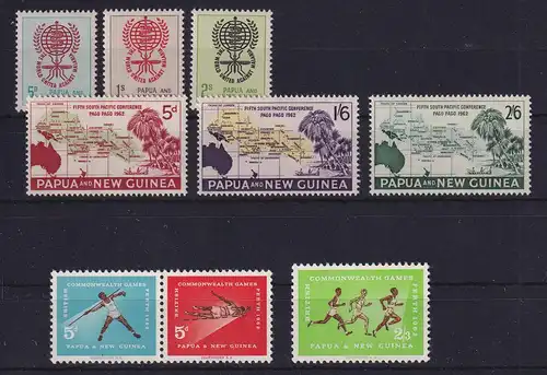 Papua Neu Guinea 1962 Jahrgang komplett Mi.-Nr. 40-48 postfrisch ** 