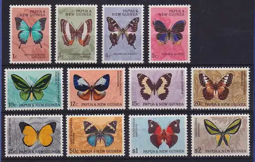 Papua Neu Guinea 1966 Schmetterlinge Mi.-Nr. 83-94 postfrisch ** 