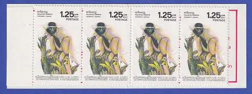 Thailand 1982 Affen Mi.-Nr. 1031 Markenheftchen postfrisch ** / MNH