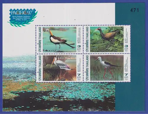 Thailand 1997 PACIFIC '97 Wasservögel Mi.-Nr. Block 95 I postfrisch ** / MNH