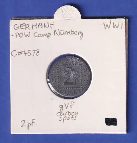 Gefangenenlager Nürnberg Wertmarke zu 2 Pfennig 1. Weltkrieg o.J.