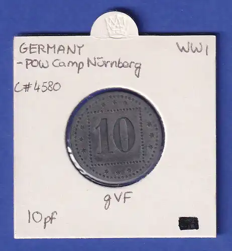 Gefangenenlager Nürnberg Wertmarke zu 10 Pfennig 1. Weltkrieg o.J.