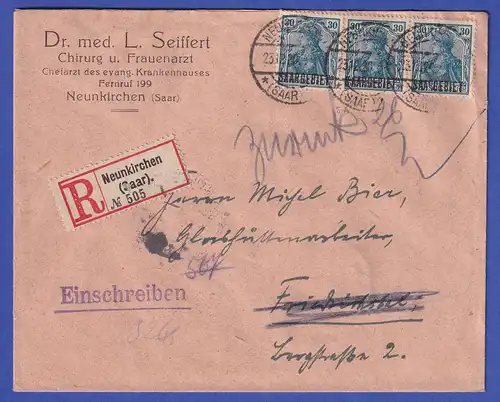 Saargebiet R-Brief von Neunkirchen nach Friedrichsthal  O 23.12.20