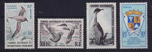 Französische Antarktis 1959 Vögel und Wappen Mi.-Nr. 14-17 postfrisch ** 