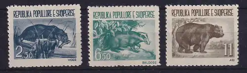 Albanien 1961 Einheimische Tiere Mi.-Nr. 627-629 postfrisch ** 