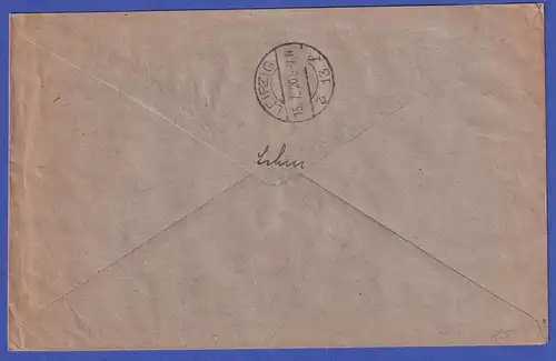 Saargebiet R-Eilbrief von St. Wendel nach Leipzig-Volkmarsdorf  O 14.7.20