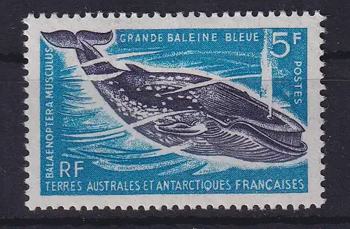 Französische Antarktis 1966 Blauwal Mi.-Nr. 36 postfrisch ** 