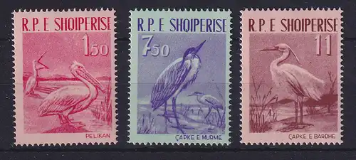 Albanien 1961 Vögel Mi.-Nr. Block 630-632 postfrisch ** 