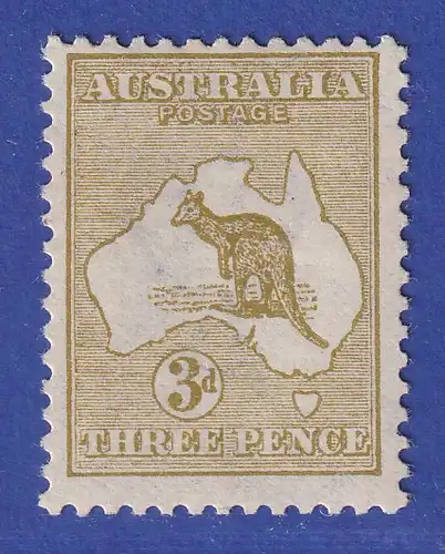 Australien 1913 Landkarte mit Känguru Mi.-Nr. Block 8 I x ungebraucht *