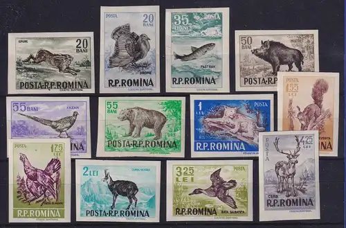 Rumänien 1956 Jagdbare Tiere Mi.-Nr. 1614-1625 postfrisch **