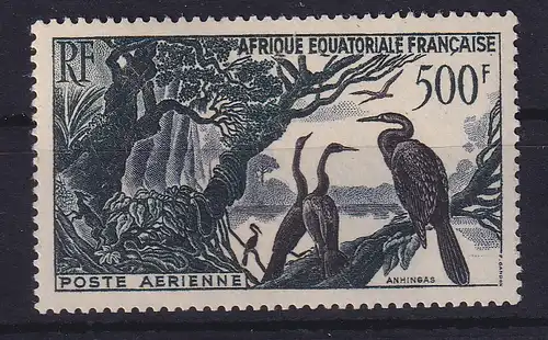 Französisch-Äquatorialafrika 1953 Flugpostmarken Wasservögel Mi.-Nr. 290 **