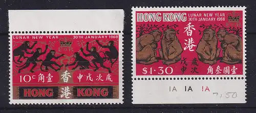 Hongkong 1968 Neujahr - Jahr des Affen Mi.-Nr. 230-231 postfrisch **