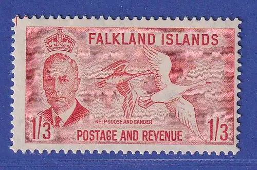 Falkland-Inseln 1952 Wildgänse Mi.-Nr. 111 rückseitig blaues Zeichen **