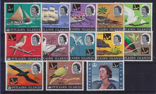 Pitcairn Islands 1967 Bounty, einheimische Vögel Mi.-Nr. 72-84 postfrisch **