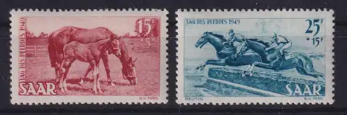 Saar 1949 Pferde - Tag des Pferdes Mi.-Nr. 265-266 postfrisch ** 