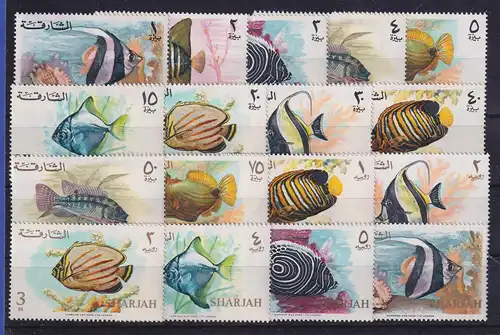 Sharjah 1966 Fische Mi.-Nr. 229-245 A postfrisch **