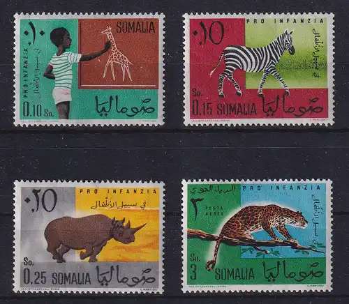 Somalia 1960 Schulkind und einheimische Tiere Mi.-Nr. 12-15 postfrisch **
