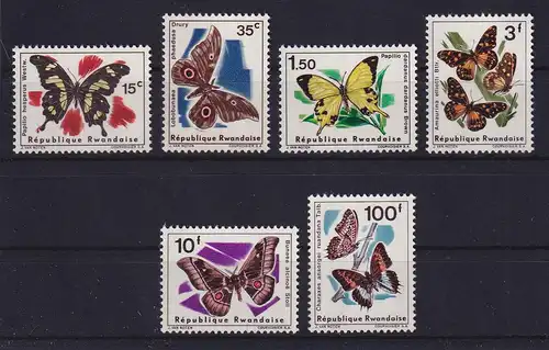Ruanda 1966 Schmetterlinge Mi.-Nr. 147-152 A postfrisch **