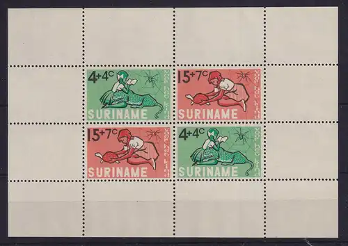 Surinam 1965 Kinder und Tiere Mi.-Nr. Block 4 postfrisch **