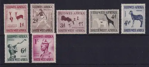 Südwestafrika 1954 Landestypische Motive und Tiere Mi.-Nr. 279-285 Rest fehlt **