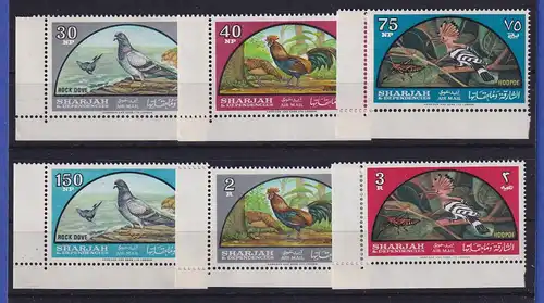 Sharjah 1965 Flugpostmarken Vögel Mi.-Nr. 113-118 A postfrisch **
