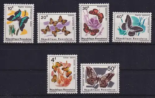 Ruanda 1965 Schmetterlinge Mi.-Nr. 119-124 A postfrisch **