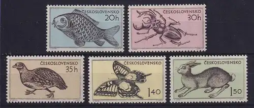 Tschechoslowakei 1955 Einheimische Tiere Mi.-Nr. 925-929 postfrisch **