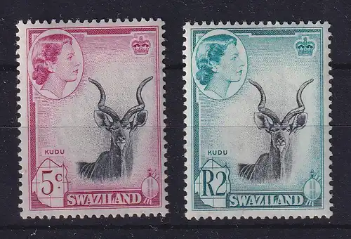 Swasiland 1961 Kudu-Antilope Mi.-Nr. 85, 91 postfrisch **