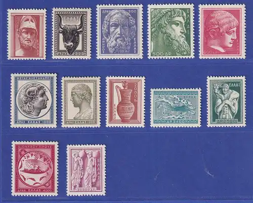Griechenland 1954 Freimarken Antike Kunstwerke Mi.-Nr. 603-614 postfrisch **