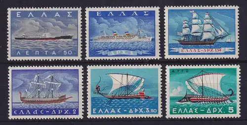 Griechenland 1958 Handelsmarine Schiffe Mi-Nr. 668-673 postfrisch **