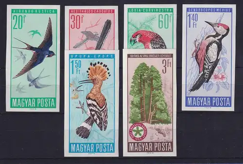 Ungarn 1966 Naturschutz Vögel Mi.-Nr. 2231-2236 B postfrisch **