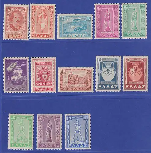 Griechenland 1950 Rückgewinnung Dodekanes Mi.-Nr. 563-575 postfrisch **