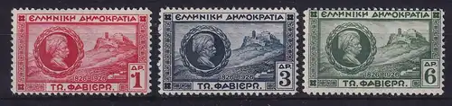Griechenland 1927 Belagerung der Akropolis Mi.-Nr. 318-320 postfrisch **