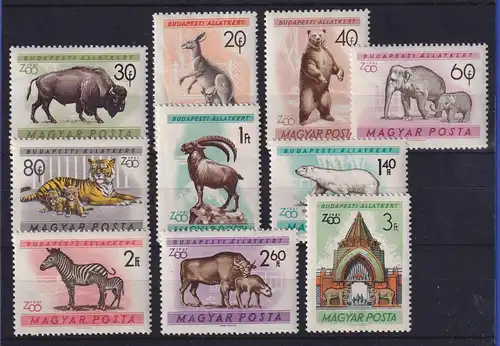 Ungarn 1961 Tiere aus dem Zoo in Budapest Mi.-Nr. 1727-1736 postfrisch **