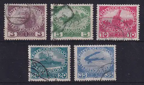 Österreich 1915 Kriegswitwen und -waisenhilfe Mi.-Nr. 180-184 gestempelt 