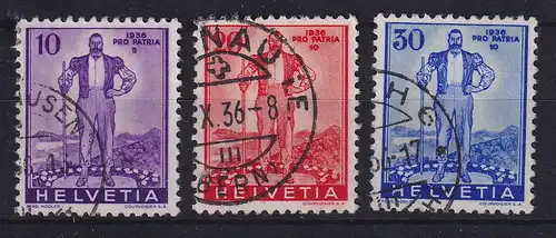 Schweiz 1936 Pro Patria Freiburger Senn Mi.-Nr. 294-296 gestempelt