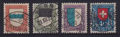 Schweiz 1922 Pro Juventute Wappen Mi.-Nr. 175-178 gestempelt