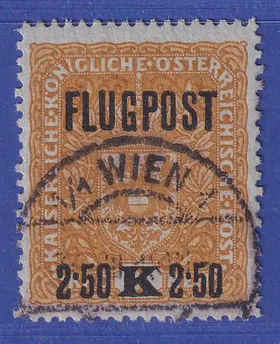 Österreich 1918 Flugpostmarke 2,50 Kr  Mi.-Nr. 226 xI gute C-Zähnung gestempelt 