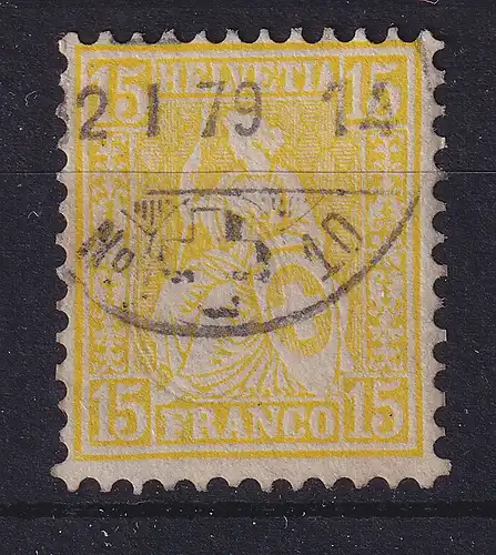 Schweiz 1875 Sitzende Helvetia 15 C gelb Mi.-Nr. 31 gestempelt