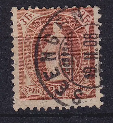 Schweiz 1907 Stehende Helvetia 3 Fr  Mi.-Nr. 94  O SEENGEN