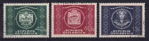 Österreich 1949 Weltpostverein Mi.-Nr. 943-945 gestempelt