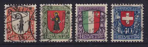 Schweiz 1923 Pro Juventute Wappen Mi.-Nr. 185-188 gestempelt