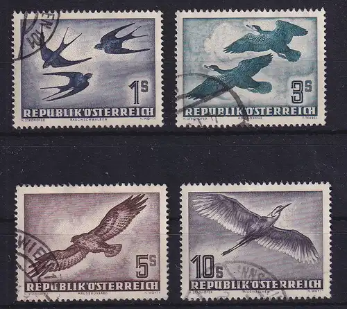 Österreich 1953 Flugpostmarken Vögel Mi.-Nr. 984-987 gestempelt