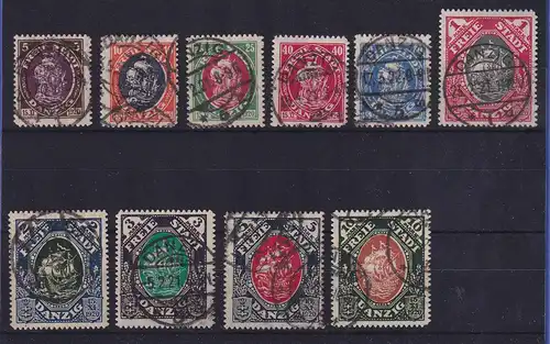 Danzig 1921 Staatsproklamation Mi.-Nr. 53-62 gestempelt