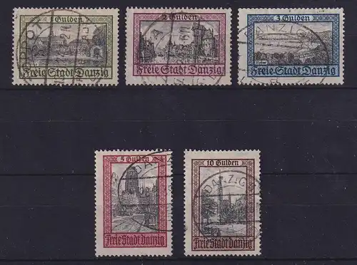 Danzig 1924 Freimarken Stadtansichten Mi.-Nr. 207-211 gestempelt