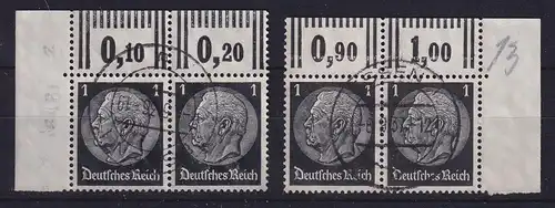 Dt. Reich 1933 Hindenburg 1 Pf Mi.-Nr. 512 obere Eckrandpaare gestempelt